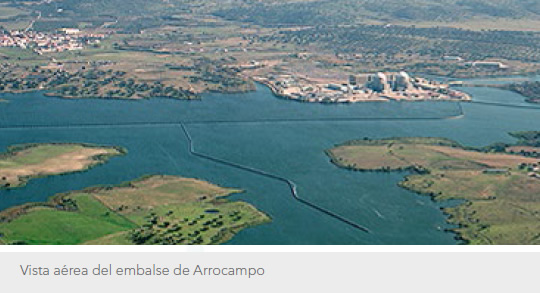 Aerial view of the Arrocampo reservoir