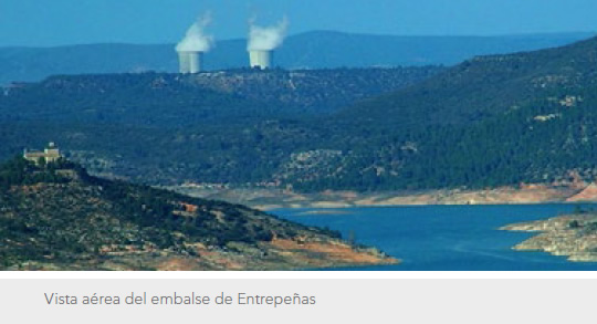 Aerial view of the Entrepeñas reservoir